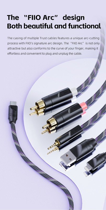 FiiO Trust USB-B to USB-C Type-C Audio Cable Silver Plated OFC HiFi DAC gallery