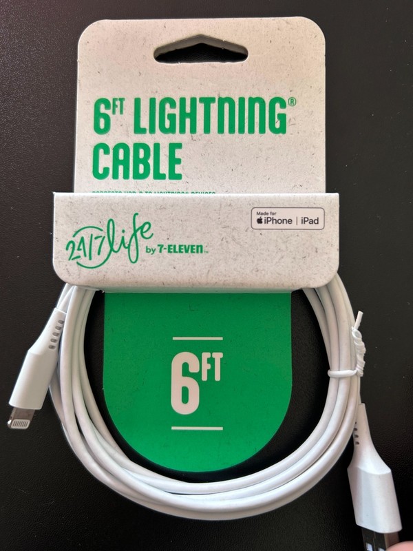 24/7 Life 6FT USB to iPhone-Compatible Charging Cable – Fast Charge (2 pack)