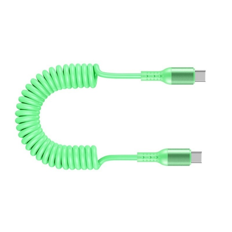 Double End Type C Data Wire Line USB Type C Spring Coiled Power Cable 6A Current gallery