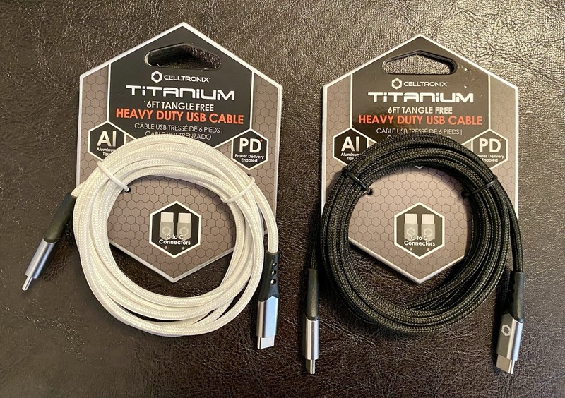 Sets 2 Titanium 6ft heavy duty USB C to C connectors Cable MFI Certified