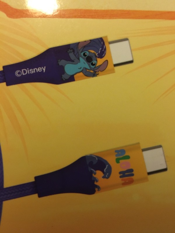 Disney Stitch 6 Ft Charging Cable Type C To Type C NIB