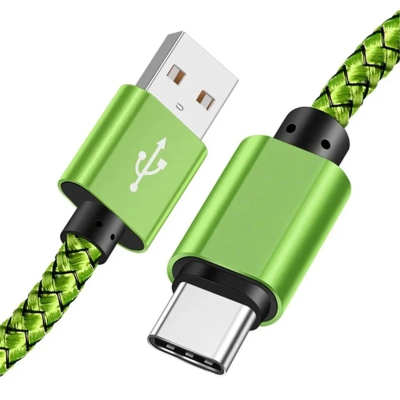 Nylon USB A to USB C Fast Charging Cable for Samsung Huawei Android 1M 2M