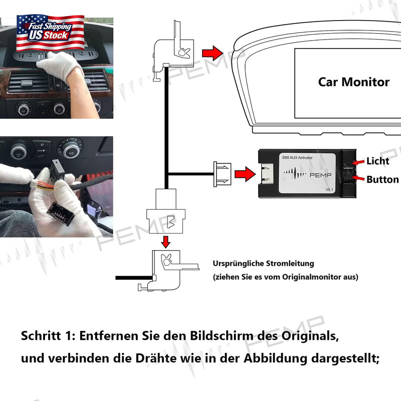 PEMP E60 Aux Activator Adapter Open the Aux Audio of the Original Car for BMW E6 gallery