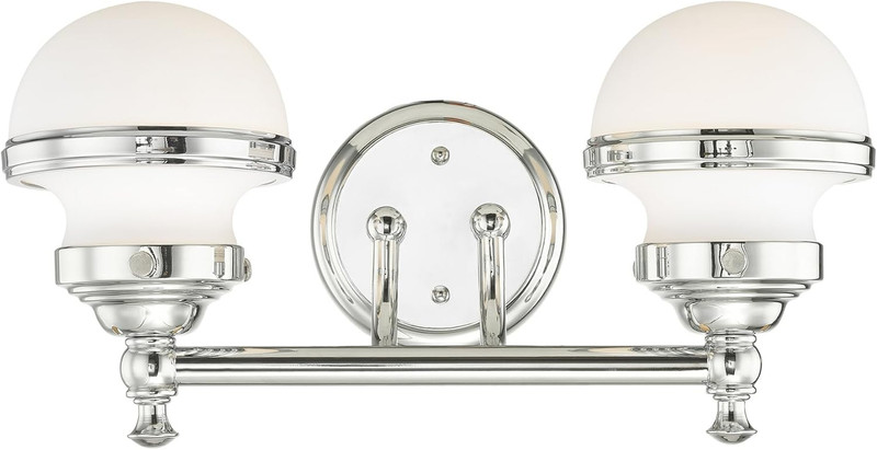 Transitional Polished Chrome 2-Light Bath Vanity from Oldwick Collection gallery