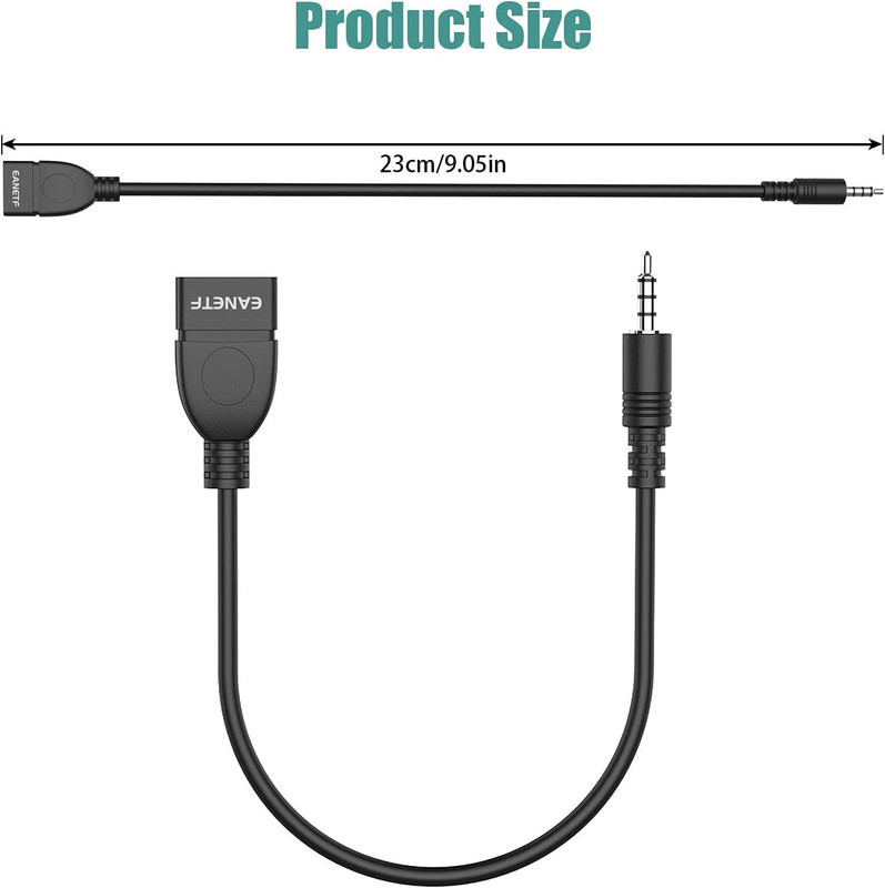 USB to Aux Audio Adapter, 2PCS 3.5Mm Male to USB Female for Playing Music with U gallery