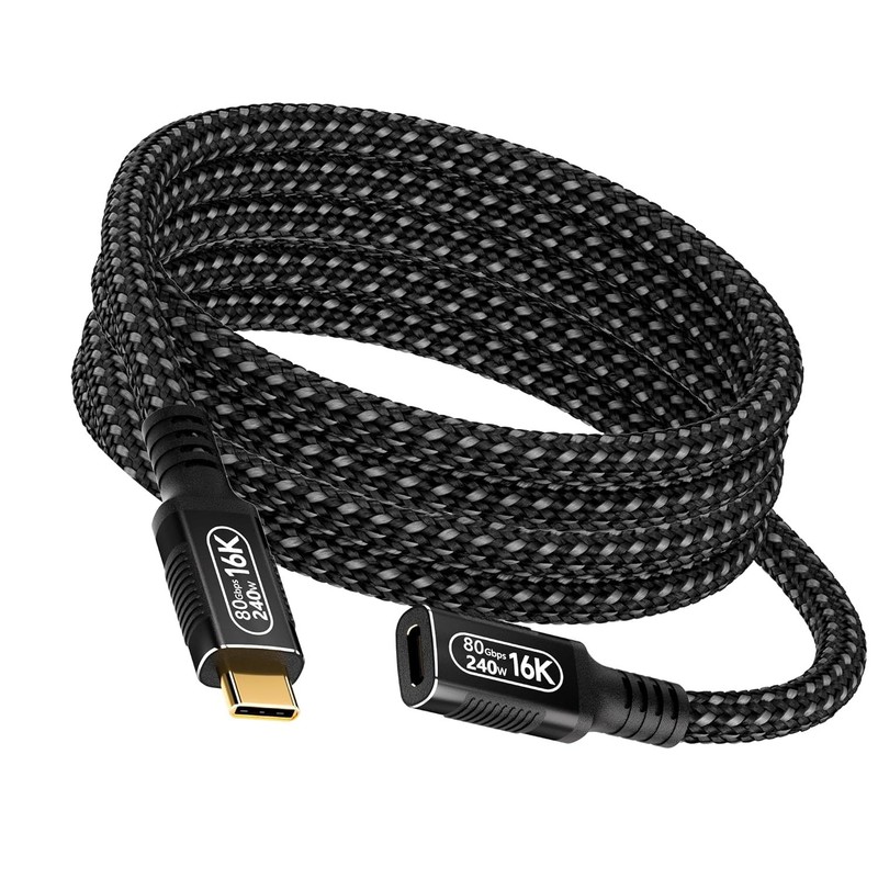 6.6ft/2m USB C Extension Cable- with Thunderbolt 5/4/3 & USB5/USB4- Male to F…