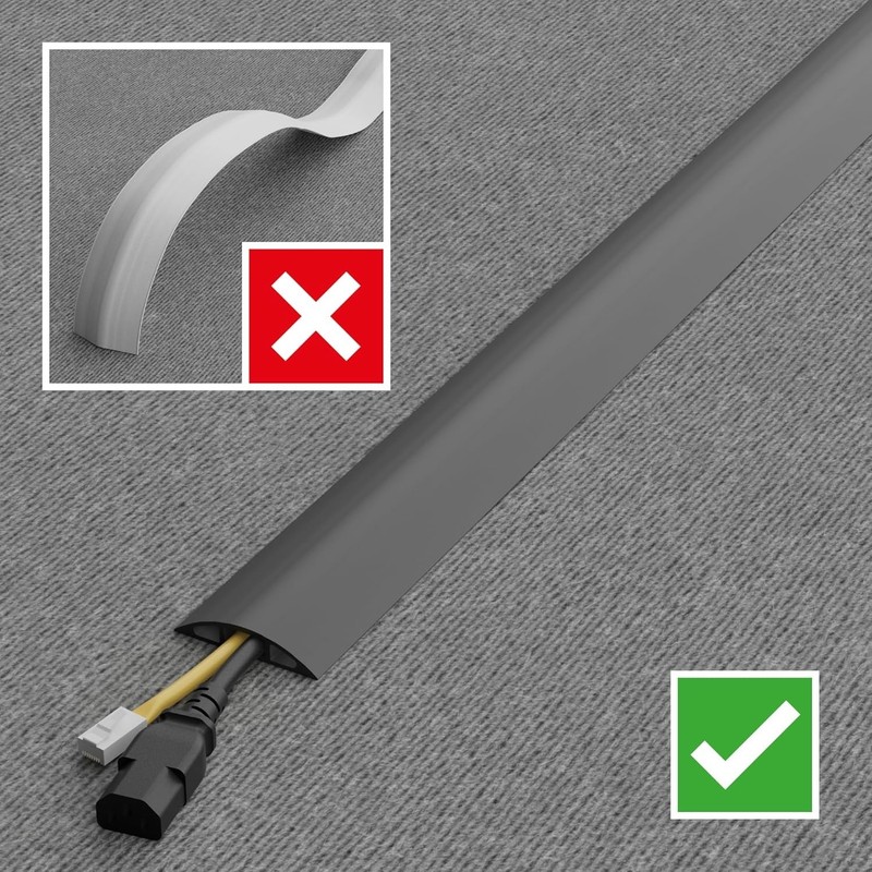Flexible PVC Cable Protector - 6 Ft Non-Slip Cord Cover for Indoor Safety gallery
