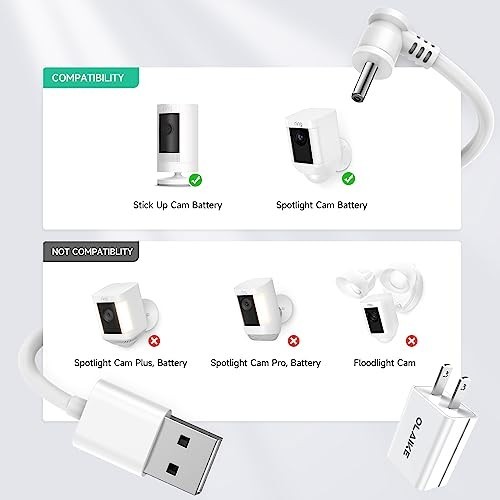 Charge Cable 16ft Weatherproof DC Adapter for Stick Up Cam Battery Camera gallery