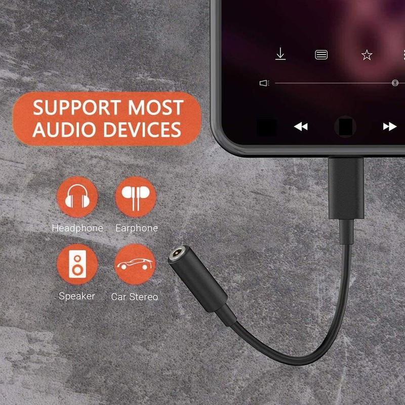2in1 USB-C Type C Adapter to 3.5mm Aux Jack Headphone for Samsung for iPhone gallery