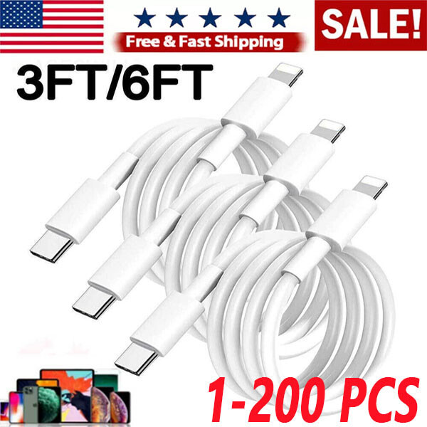 Fast Charger Cable Type USB C PD Cord to For iPhone 14 13 12 11 Pro Max XR lot gallery