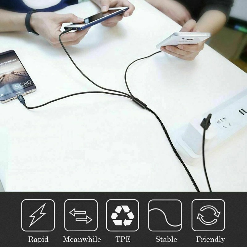 3in1 Fast USB Charging Cable Universal Multi Function iPhone 17 Charger Cord lot gallery