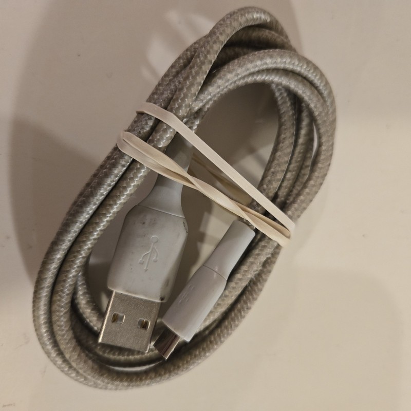 5-Foot Braided Micro USB Cable Gray Charging Data Cord Fast Sync Durable gallery