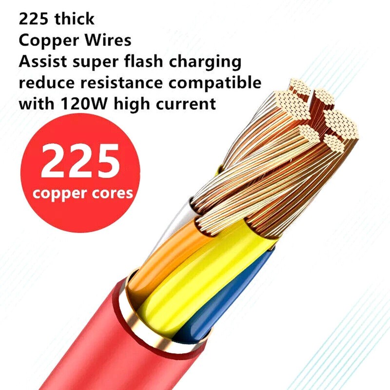 6A 120W EXTRA THICK USB TYPE C CABLE FAST CHARGING WIRE USB-C CHARGER DATA CORD gallery