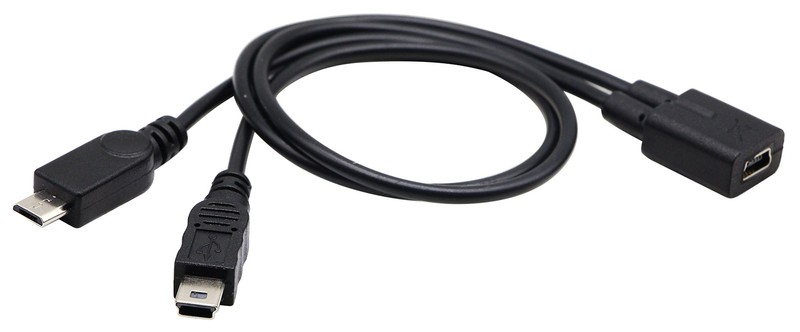 Mini USB Splitter Extender Cable Mini USB 2.0 Female to Mini USB 2.0 & Micro ... gallery