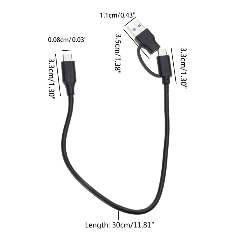 USB to USB C Cable 2 in 1 USB3.0 USB A/C to C Fast Charging 10Gbps Data Sync gallery