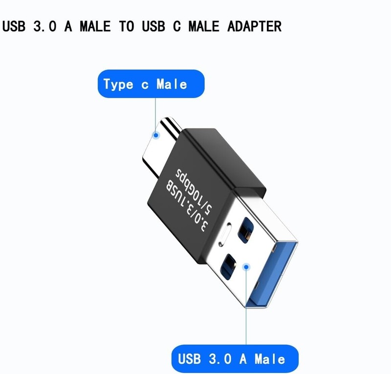 2pcs Type-C 3.1 Male to USB 3.0 A Male Adapter Converter Data Charging Connector gallery