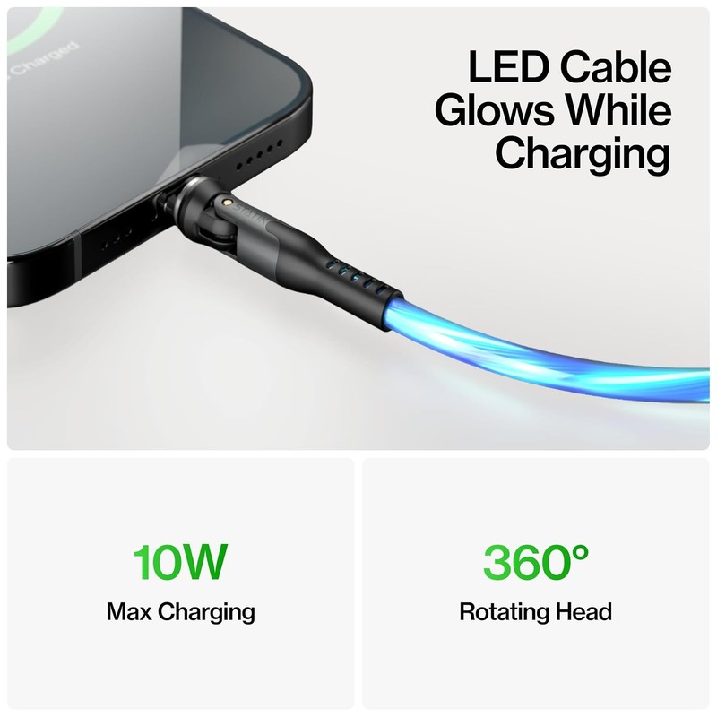 Magnetic 3 in 1 USB C Cable GloBright 6FT 3 Pack gallery