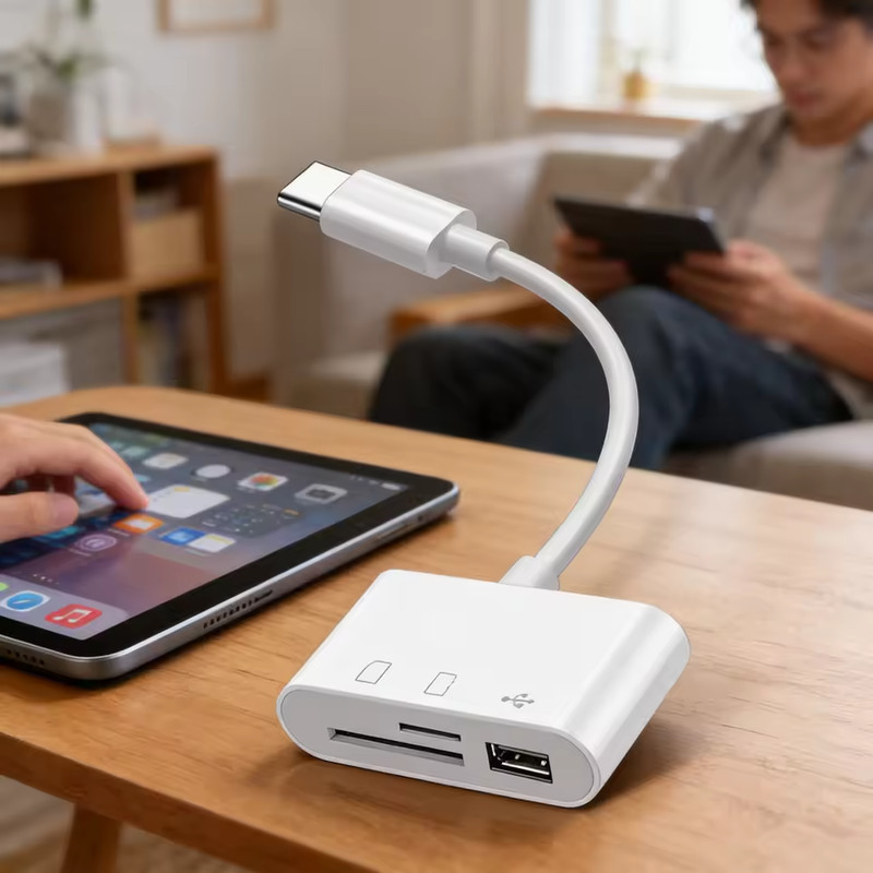 USB C OTG Adapter 3 in 1 Data Transfer Hub for iPhone 15 Huawei Samsung gallery