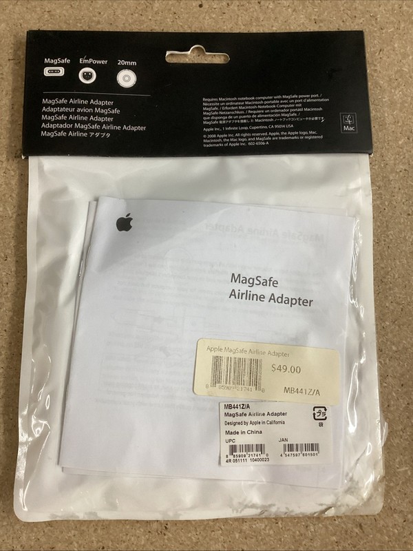 Apple MagSafe Airline AC Adapter – MB441Z/A