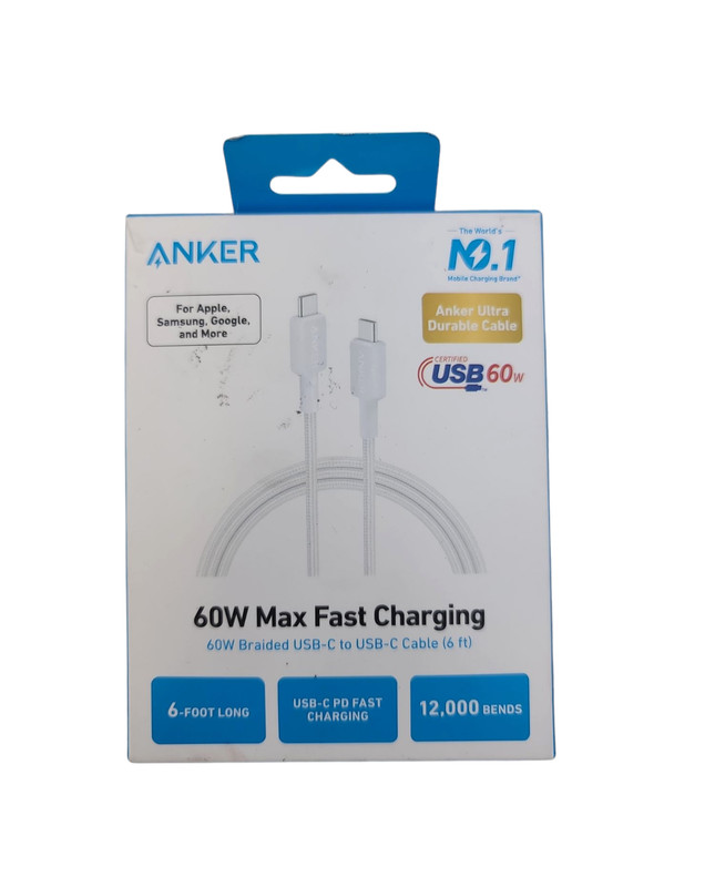 Anker 6' 60W Braided USB-C to USB-C Max Fast Charging Cable