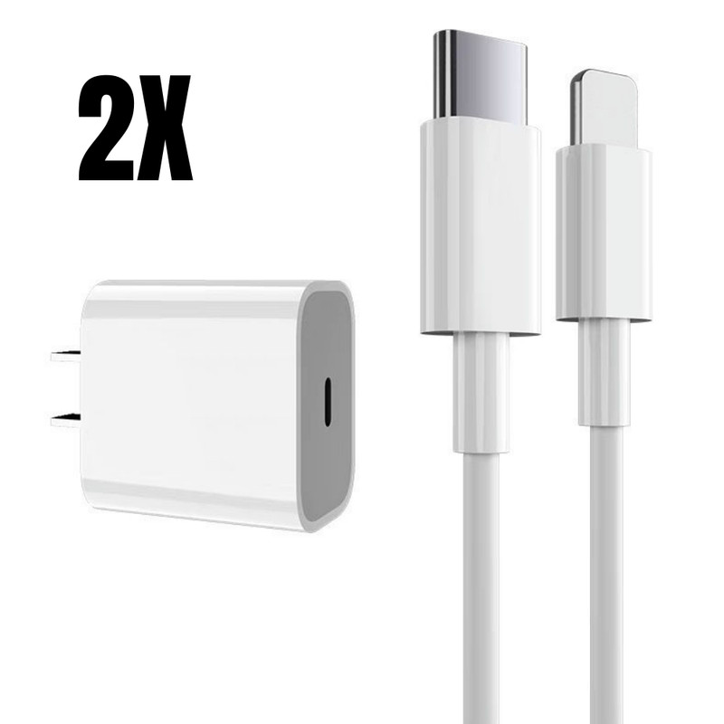 2PACK 20W PD Fast Wall Charger USB C Power Adapter For iPhone 13 12 11 Pro Max 8