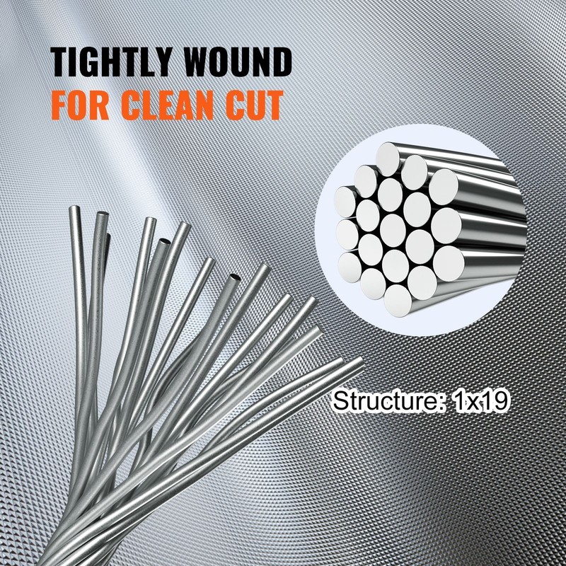 316 Stainless Steel Cable 1/ 8" 1x19 Steel Cable Wire Rope 150M/ 500FT Cable gallery