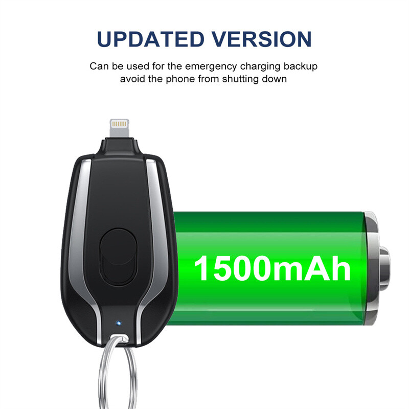 1500mAh Mini Power Emergency Pod Keychain Charger With Type-C Ultra-Compact Mini gallery