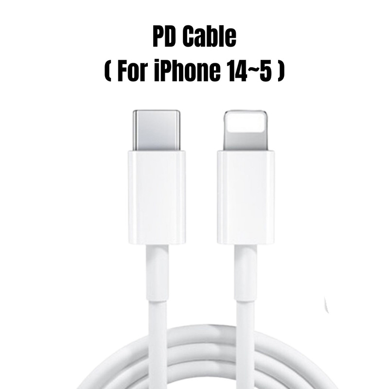 Dual PD 35W Fast Charger Adapter USB-C Cable For iPhone 14 13 12 Mini 11 XR SE 8