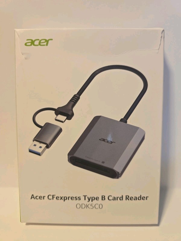Acer SD Card Reader USB C, Dual Slots Type C to Memory Card Reader New Open Box