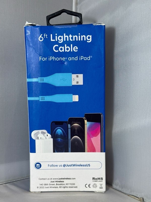 Just Wireless-MFI Certified 6ft Lightning Cable Extra Strength Light Blue gallery
