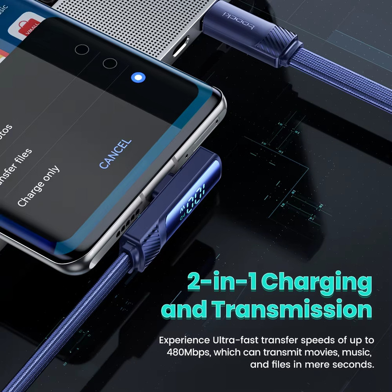 USB Type C Cable to USB C 90 Degree PD 100W Fast Cahrging for OPPO Macbook Xiaom gallery