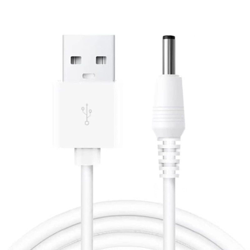 USB to DC 3.5mm Cable TypeA Male to 3.5×1.35mm 5V 1A Plug Charge White 3.3FT