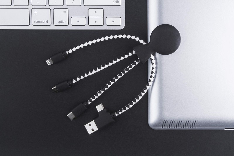 - Mr Bio 4 in 1 Multi USB Cable Octopus Design Black - Universal Recycled Pla... gallery