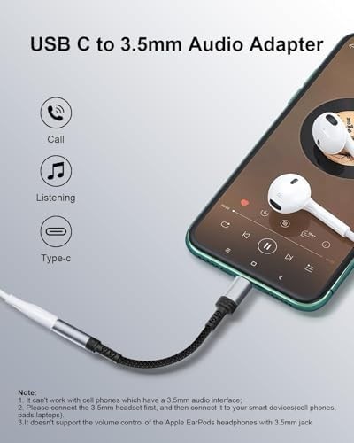 2PACK USB-C Type C to 3.5mm AUX Headphone Jack Adapter For iPhone Android Phone gallery