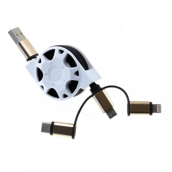 3-IN-1 RETRACTABLE USB CABLE CHARGER POWER WIRE SYNC DATA CORD For CELL PHONES gallery