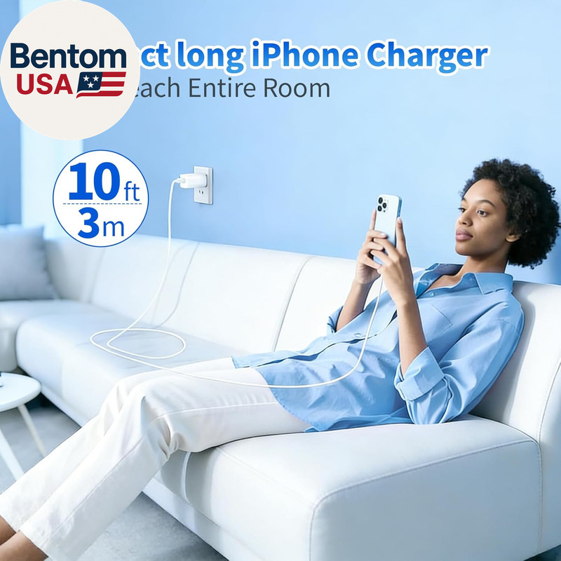 USB C to Lightning Cable [Mfi Certified] 3Pack 10FT Iphone Charger Cord Type C F gallery