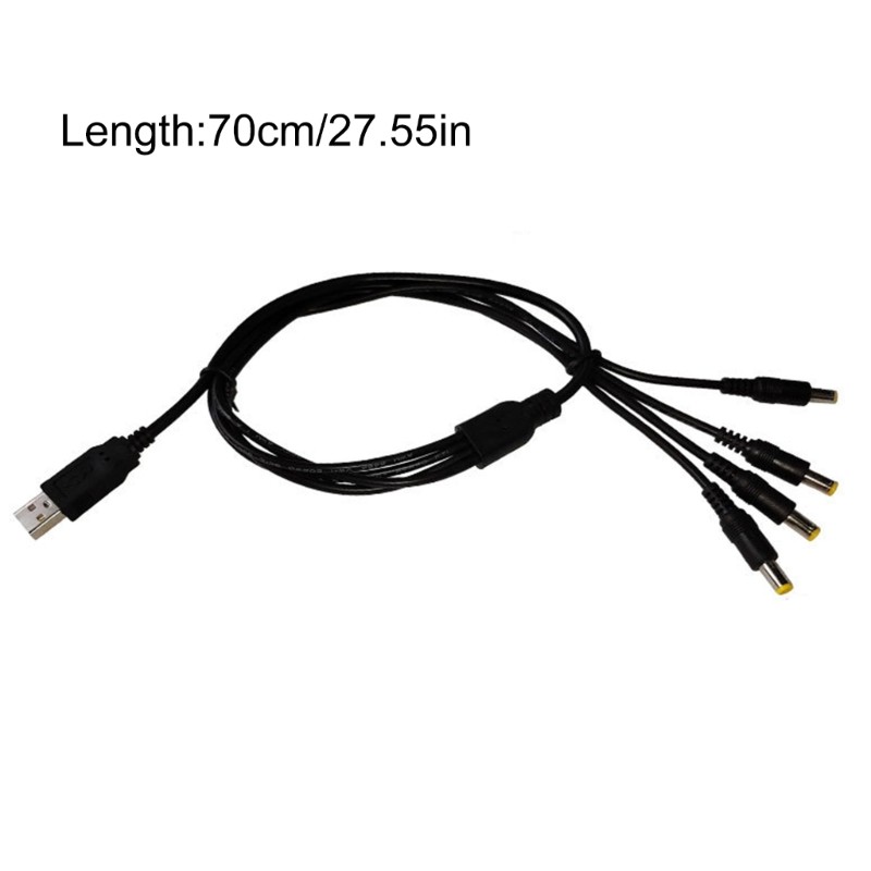 2/3/4/5 in 1 Power Cable USB Male to 5.5mmx2.5mm Male Power Cord for Router LED gallery