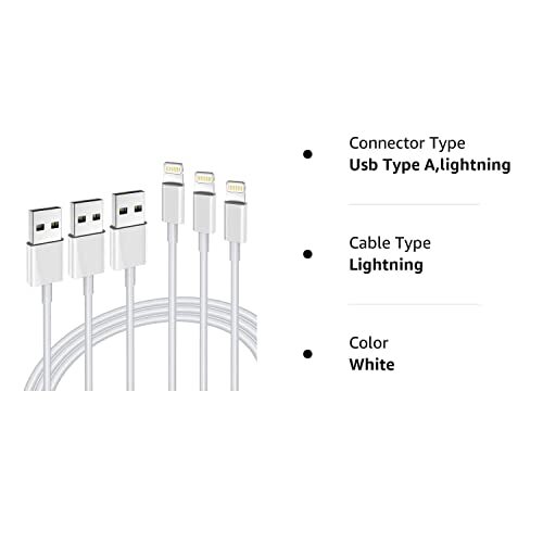 3 Pack Cables de carga rápida de 6 pies para iPhone iPhone 13 12 11 Pro Max gallery