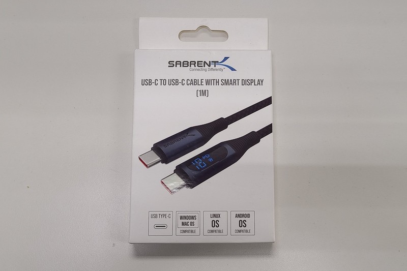 SABRENT USB-C to USB-C Charging Cable w/ Smart Display, 1M/3.3FT Long, Brand New