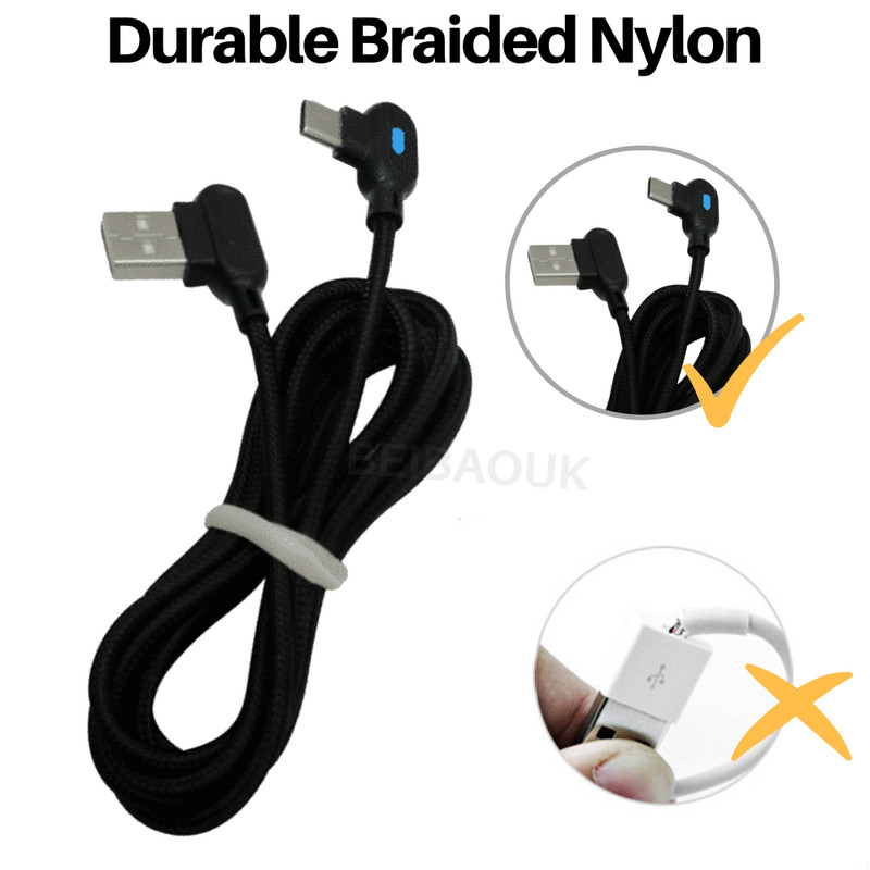 90 Degree Type C Cable 6Ft Fast Charging Cord For Samsung S20 S10 USB-C Charger gallery