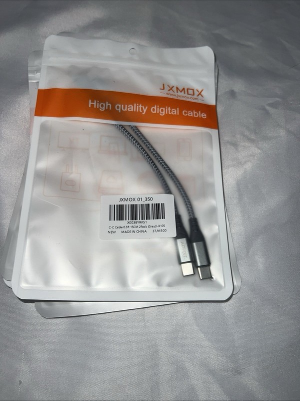 JXMOX 2 Pack High Quality Digital Cables USB C to USB C Cables 0.3M Gray gallery