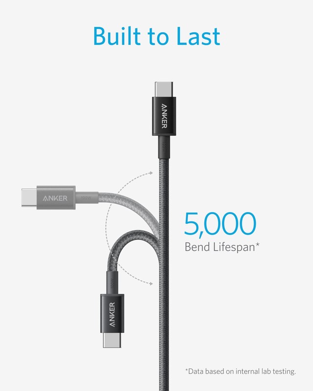 Anker USB C to USB C Cable, 2-Pack 6 FT (1.8 m) Type C 100W Charger 6ft Black gallery