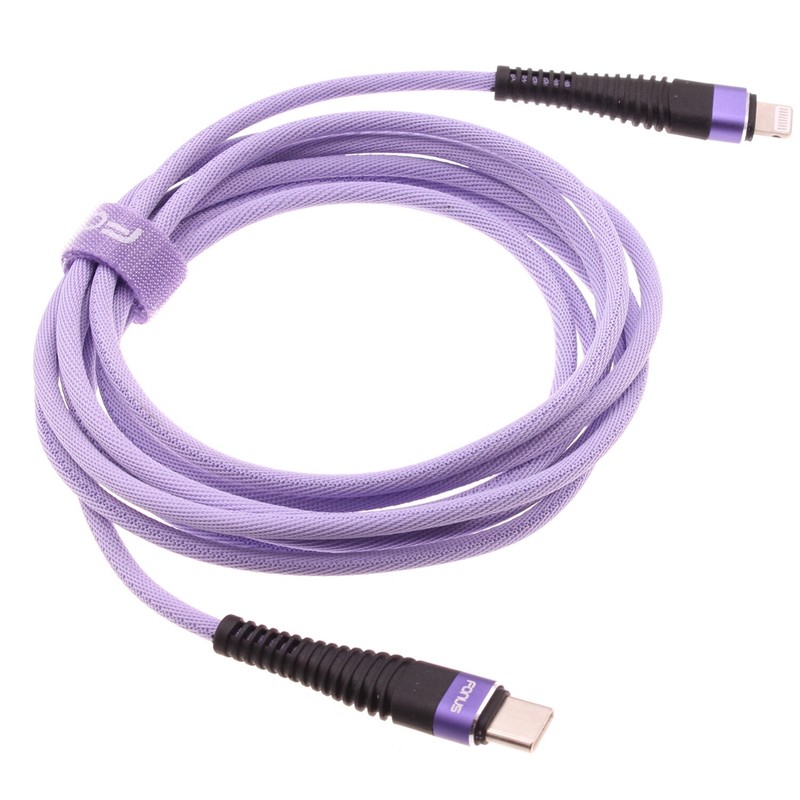 USB-C Purple 10ft PD Cable Extra Long Cord Fast Charger Power for Cell Phones