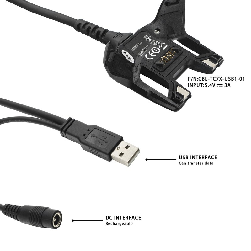 USB Charger Cable With Adapter For Zebra Symbol TC70 Barcode Scanner 20cm gallery