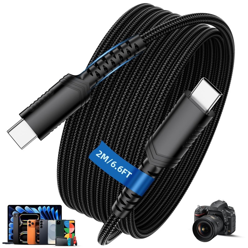 USB C Headphone and Fast Charging Cable 6.6ft 5A 100W Audio Adapter Cord Leg gallery