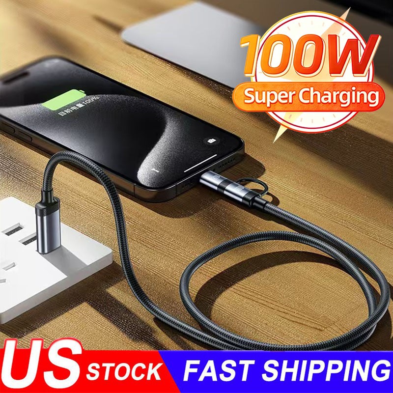 4 In 1 USB C Cable Multi-USB Charging Cable – MAX 100W Fast Charging For All Typ