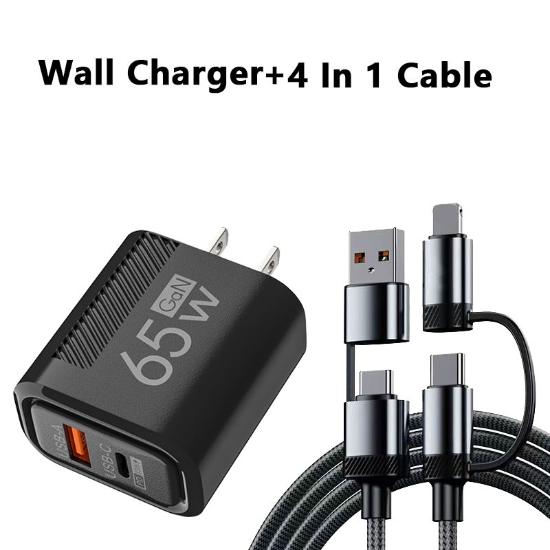 4 In 1 Multi-USB Charging Cable – MAX 100W Fast Charging/With USB-A + Type-C New