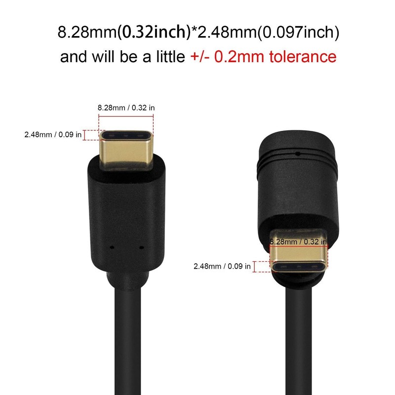 Short USB C to USB C Cable 1feet 90 Degree Up Down Angled Type C to Type C Fa... gallery