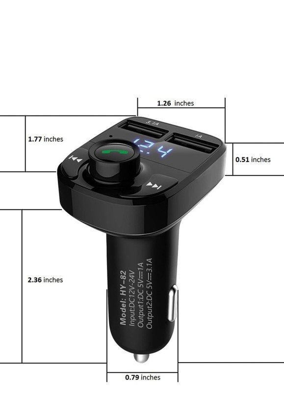 SMART WIRELESS CAR MP3 PLAYER BLUETOOTH 5.0 FM TRANSAMITTER + DUAL USB CHARGER gallery