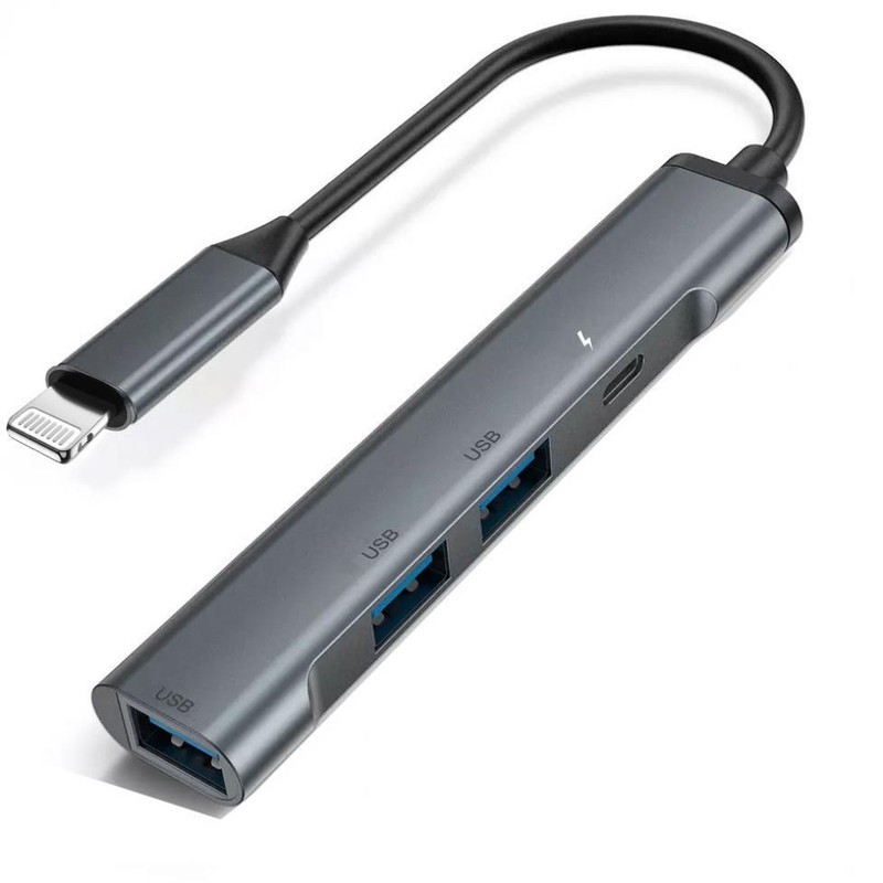 FOR IPHONES IPADS 4-IN-1 ADAPTER USB HUB LIGHTNING CHARGER PORT USB SPLITTER USB